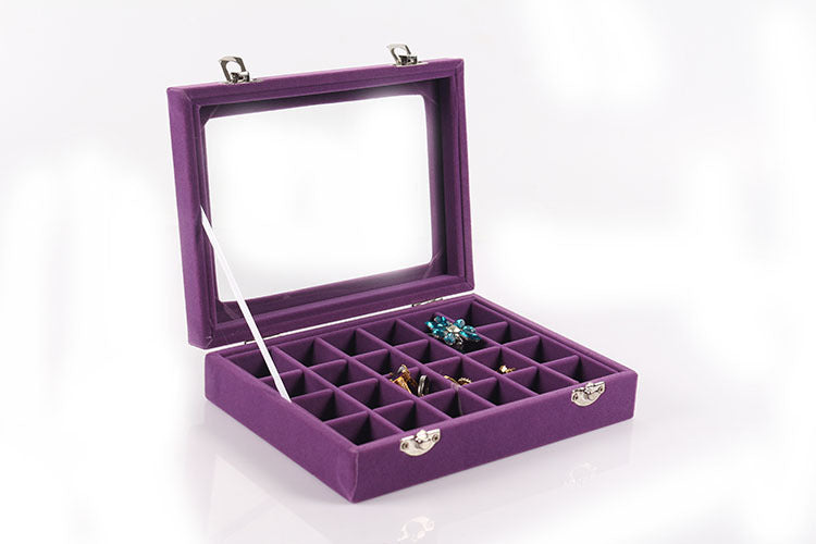 24 Grid Silver Pendant Jewelry Box With Velvet Surface