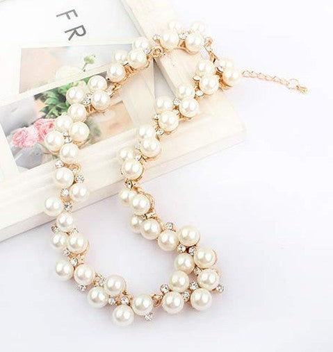 Elegant And Luxurious Pearl Rhinestone Clavicle Chain