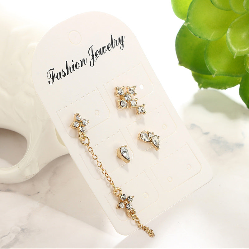 Rhinestone Chain Tassel Earrings