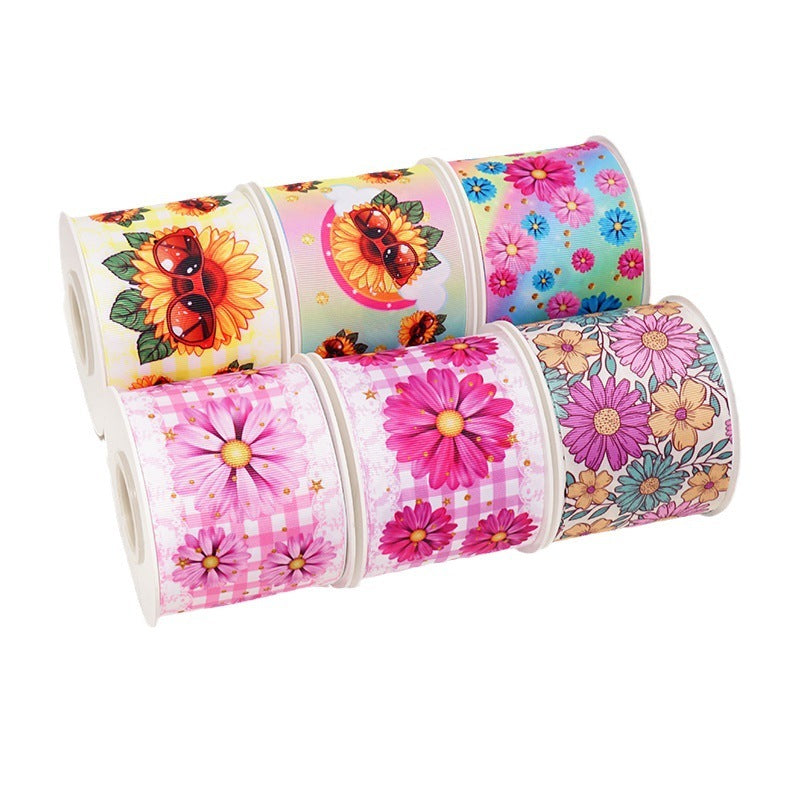 Flowers And Plants Cartoon Printed Ribbon
