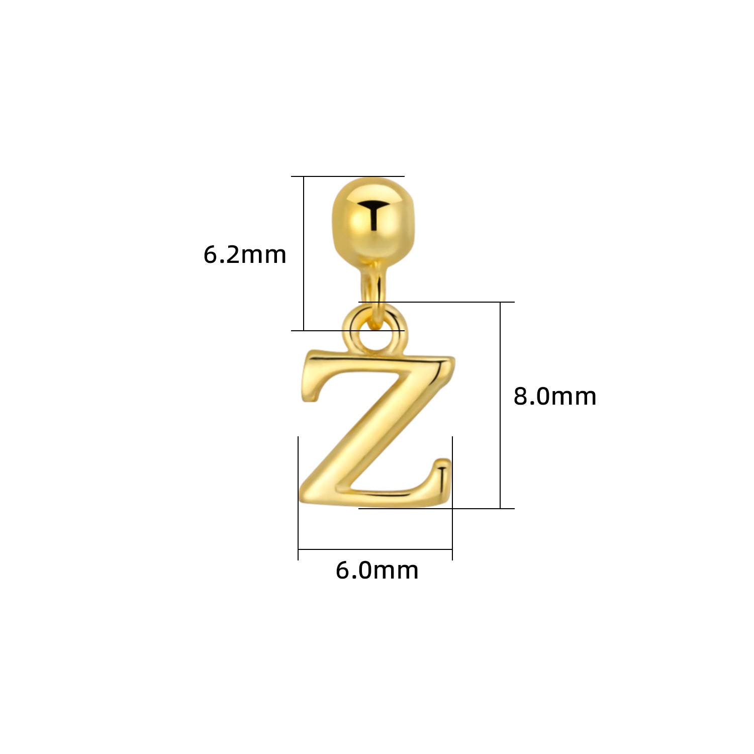Smooth-Surface Jewelry Minimalist 26-Letter Alphabet Pendant