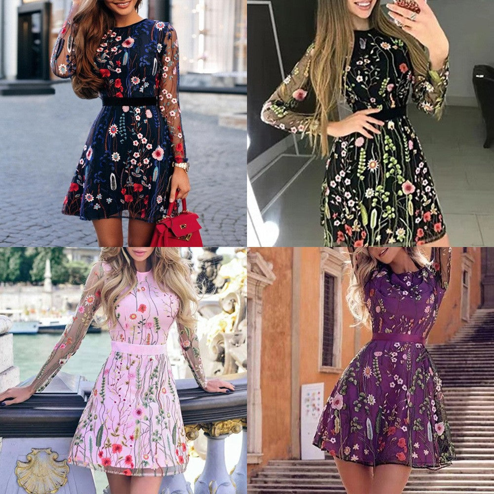 Women's Spring Clothing Dress Embroidery