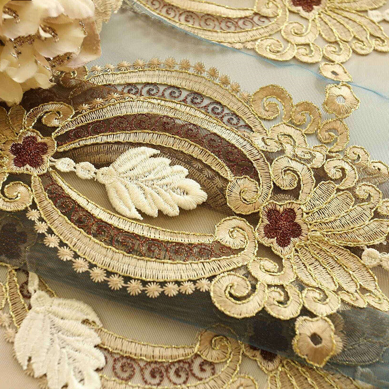 High-End Embossed Embroidered Window Screens for Living Room and Bedroom Italian Flannel Shading