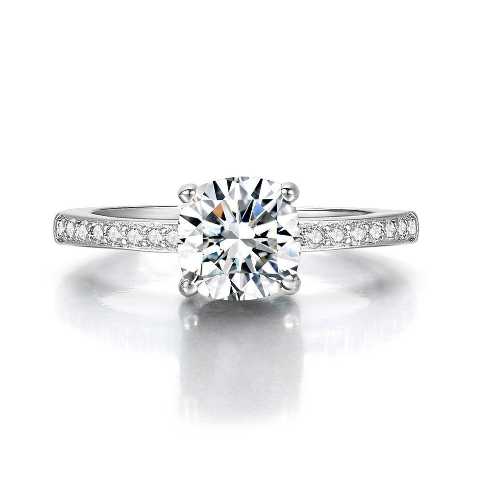 Zircon Micro Inlay White Gold Plated Ring