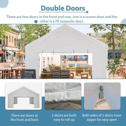 16x32FT Party Tent Heavy Duty, Large Wedding Event Shelters With 3 Storage Bags & Removable Sidewalls, Outdoor Canopy Gazebo Commercial Tents For Parties Carport Camping Garden Patio