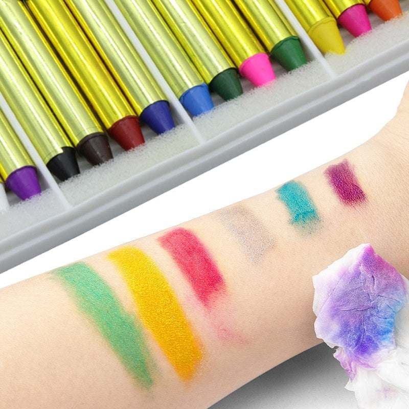 Portable Natural Makeup Facial Body Painting 16 PCs Boxed Multi-Color Crayon