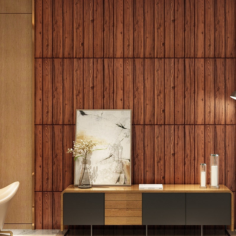 3D Wood-Grain Self-adhesive Wall Stickers