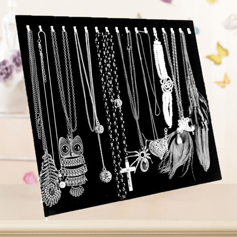17 Hook Jewelry Necklace Plate Bracelet Earring Holder Display Stand