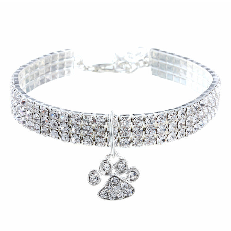 Pet Collar With Diamonds, Mixed-Color Cat And Dog Supplies, Cat Claws, Elastic Cat And Dog Necklace Jewelry