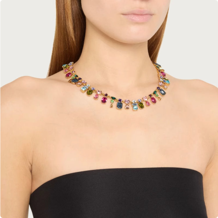 Color Crystal Color Combination Light Luxury Niche Design Temperament High-Grade Collar Bone Choker