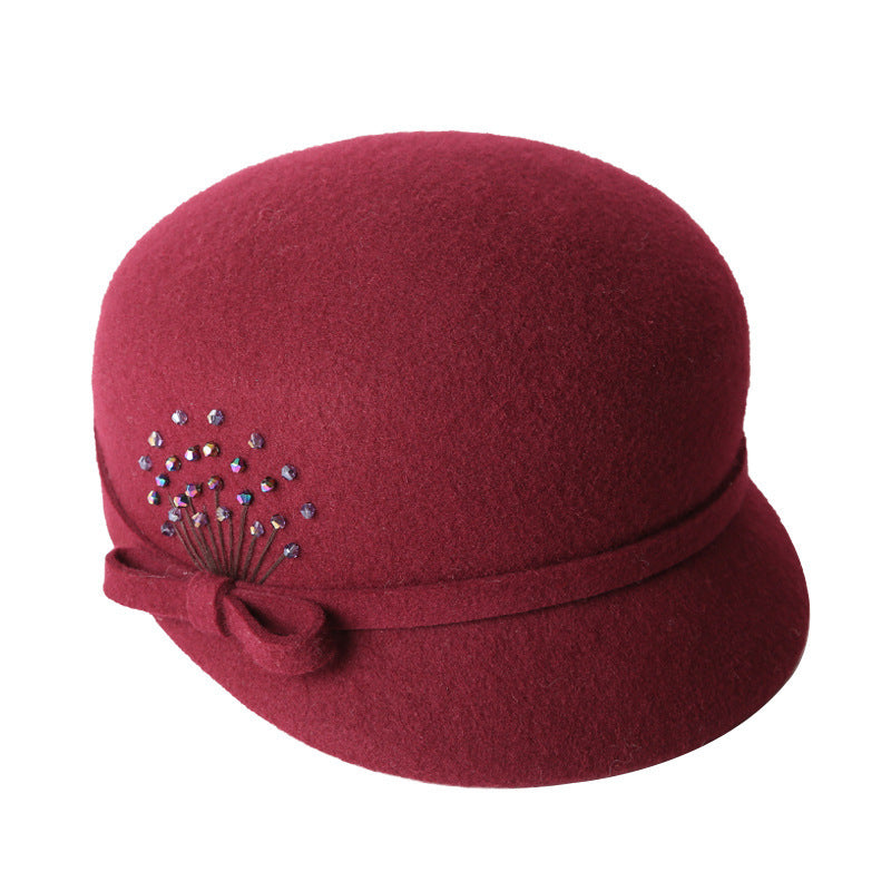 Wool Peaked Cap Casual Woolen Felt Hat