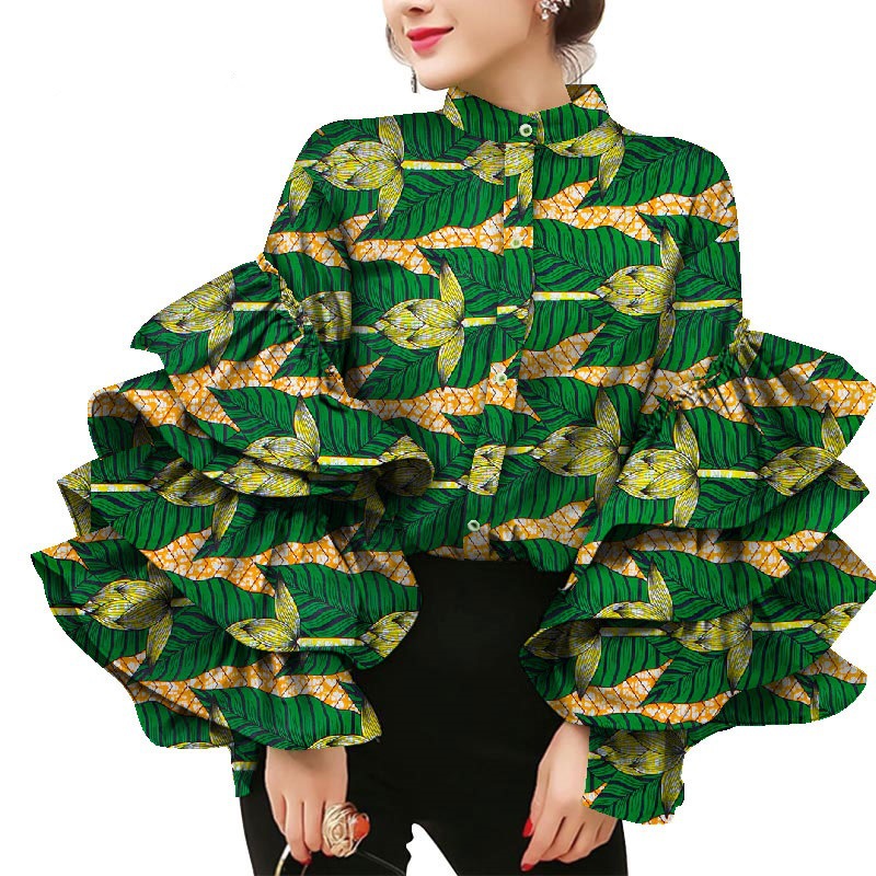 Women's Commuter Ruffle Sleeve Printed T-Shirt