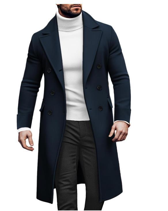Woolen Large Overcoat Male Double-Breasted Coat