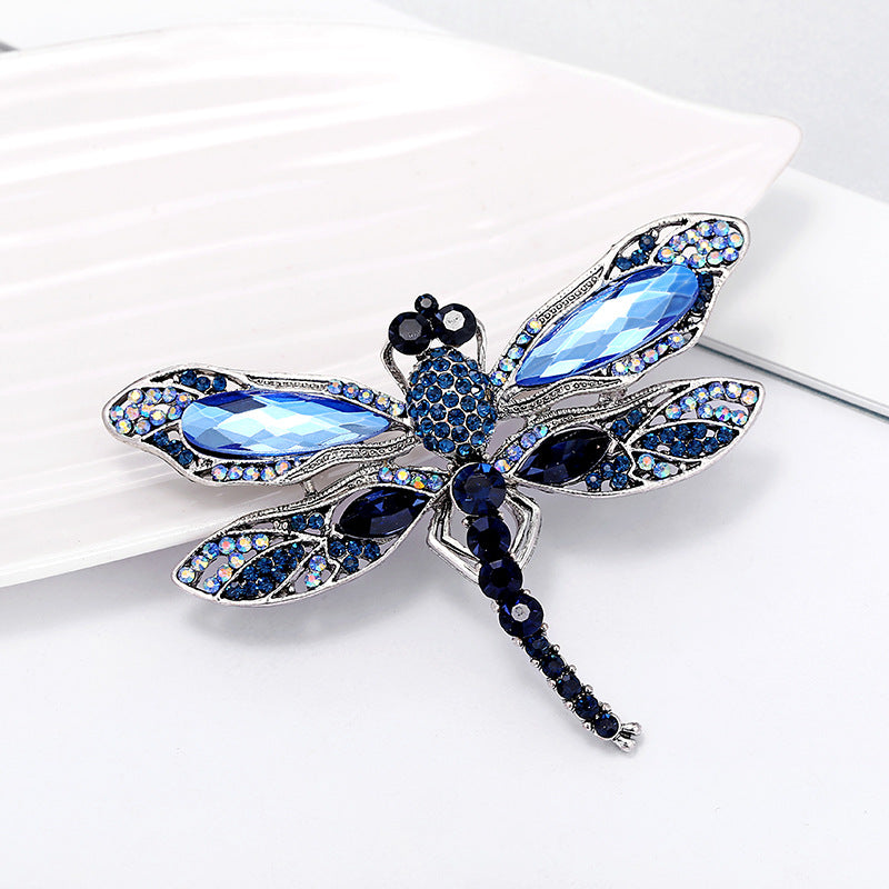 Rhinestone Dragonfly Brooch