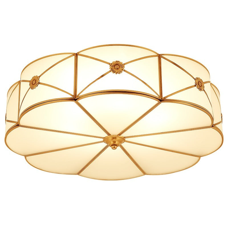 All Copper American Simple Led Ceiling Lamp Modern