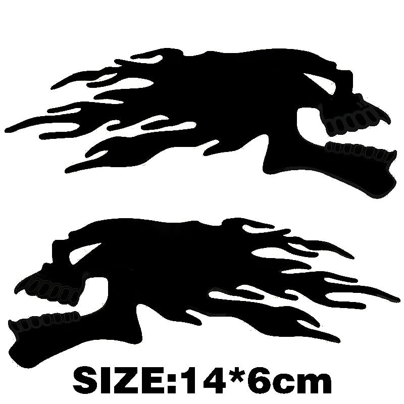Soft Rubber 3D Flame Skull Bumper Stickers