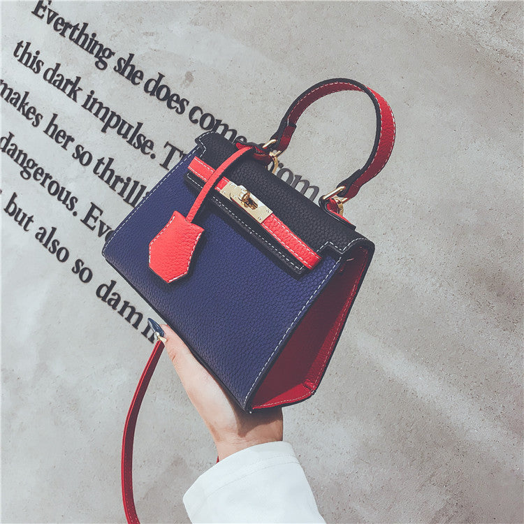 Lychee Print Color Contrast Kelly Bag Small Bag