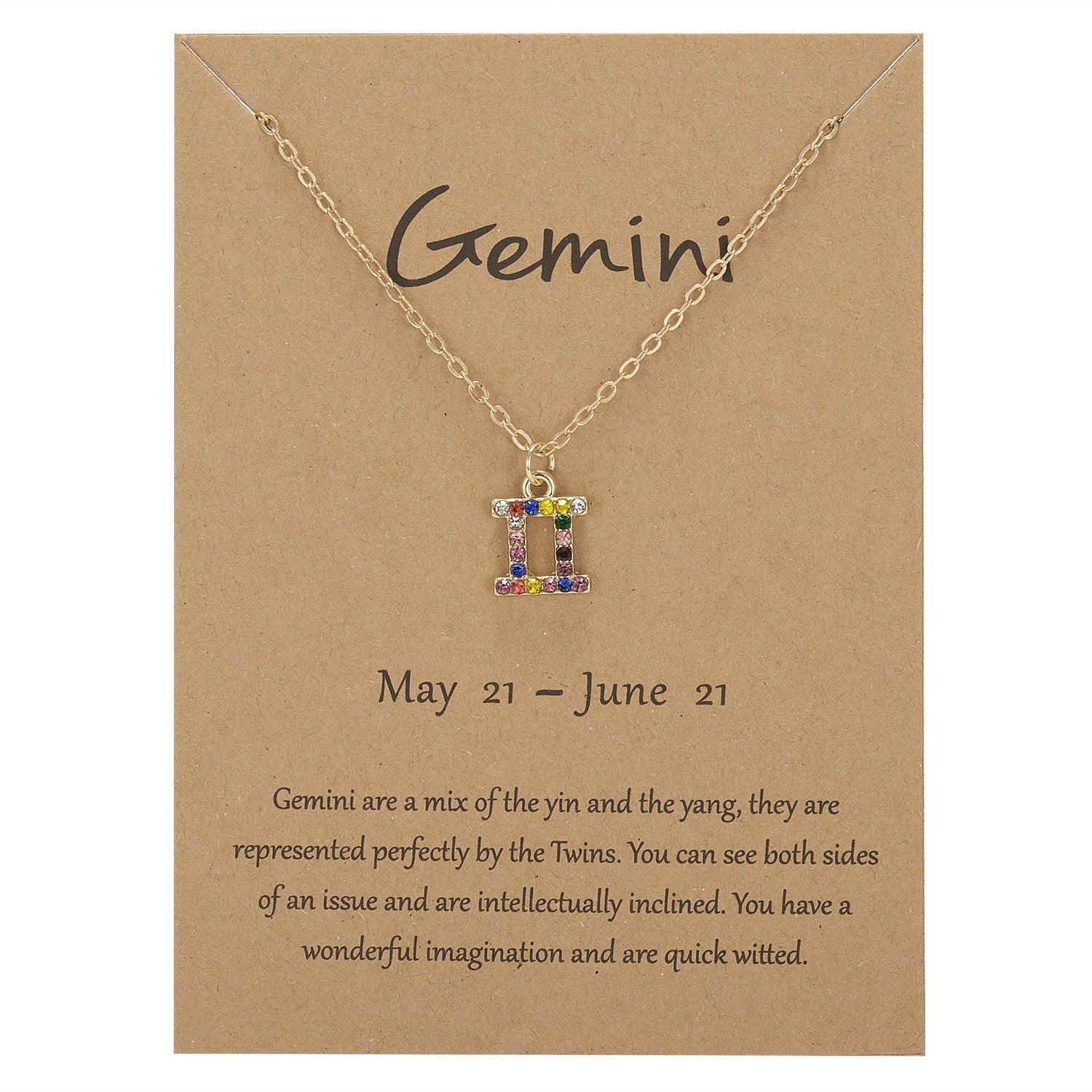 Pisces - Rhinestone Symbol Necklace