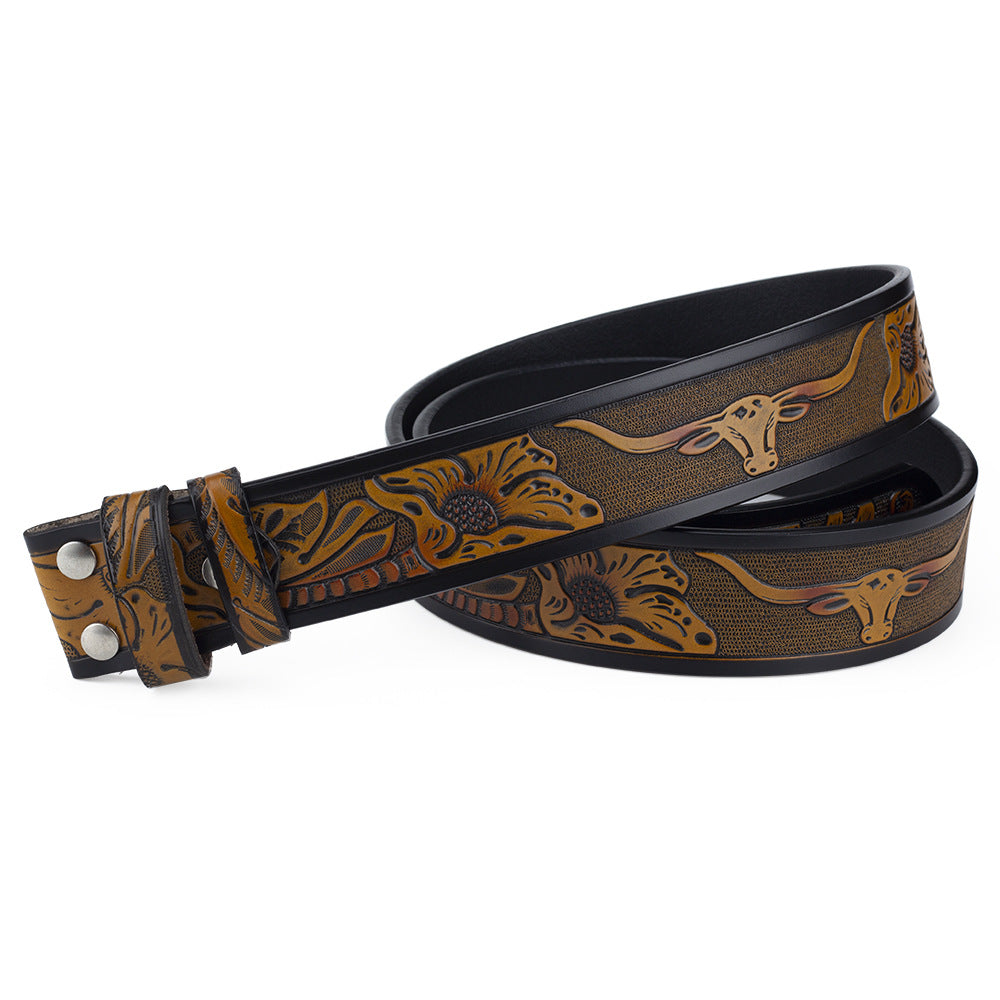 Buckle Free Cow Pattern Belt