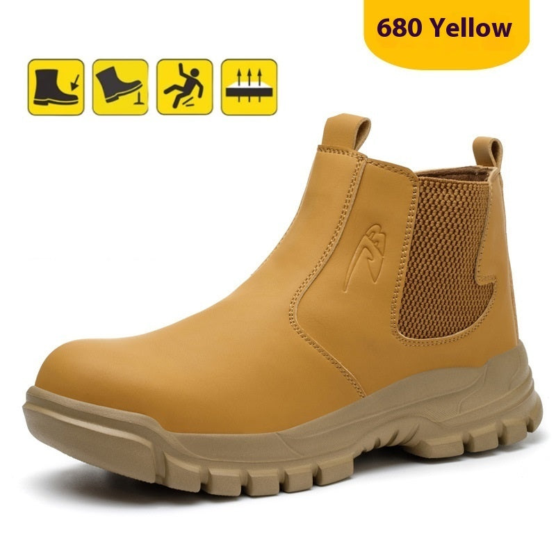 Anti-Smashing and Anti-Penetration Four Seasons Steel Toe Cap Waterproof Work Shoes