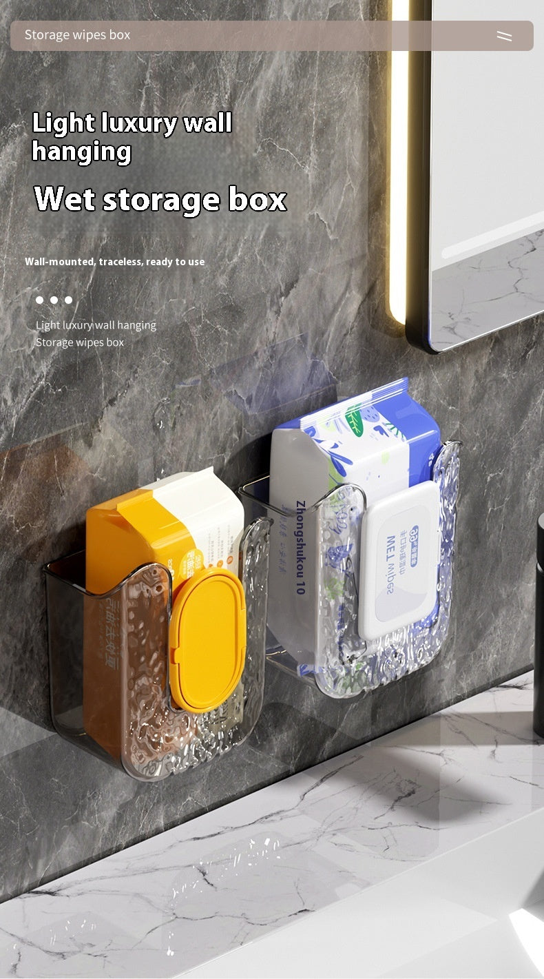 Punch-Free Light Luxury Wall-Mounted Wipes Storage Box