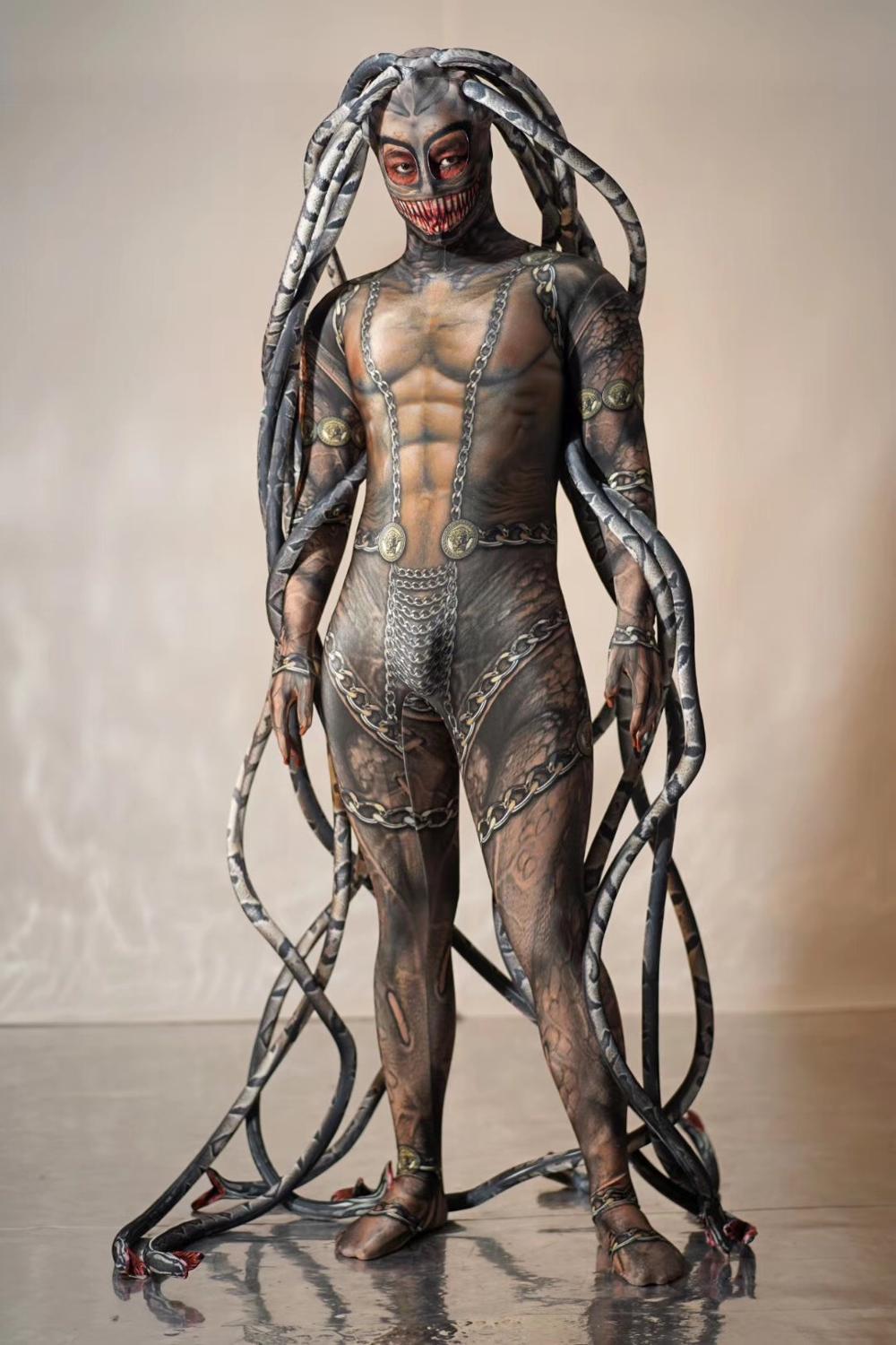 Medusa Fake Transparent Meat Snake One-Piece Costume