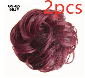 Europe, Japan, and South Korea Popular Hair Bun Fluffy Natural Drawstring Curly Hair Ball Head Hair Ring Hair set Female Hair Accessories Chemical Fiber Hair