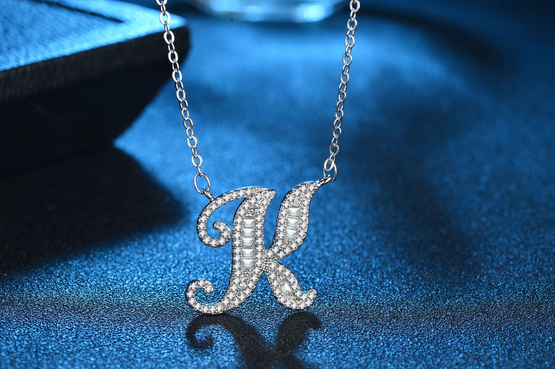 English Letter Super Flash Zircon Necklace