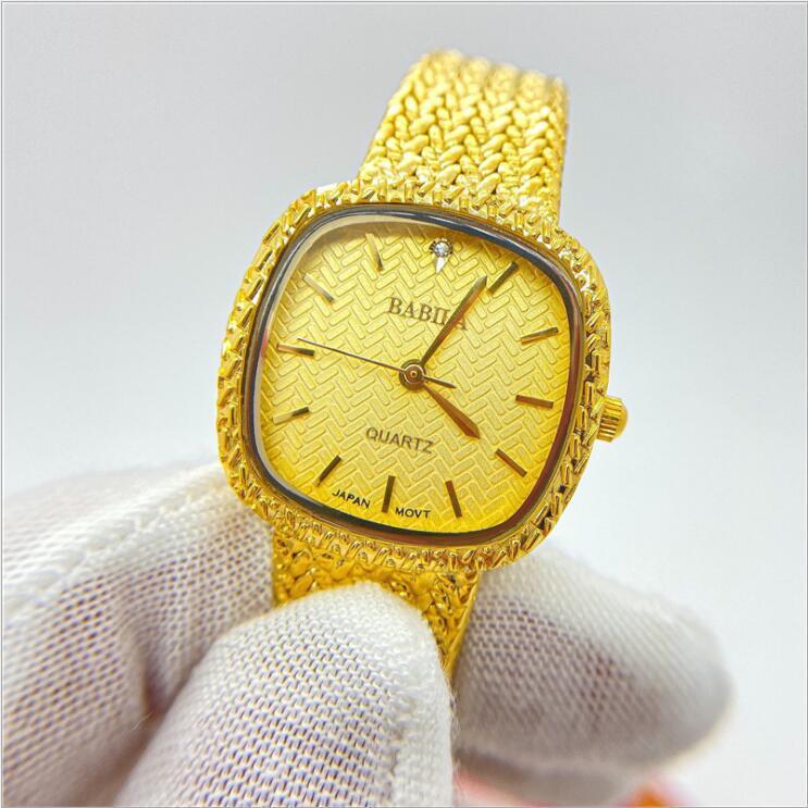 Ultra-Thin Retro Sand Gold Square Watch Luxury Temperament
