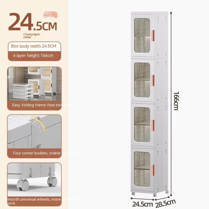 Toilet Floor-to-Ceiling Folding Storage Cabinet Bathroom Waterproof Locker