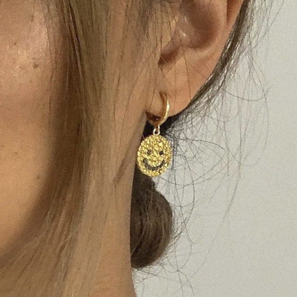 Gold-Plated Round Copper Earrings