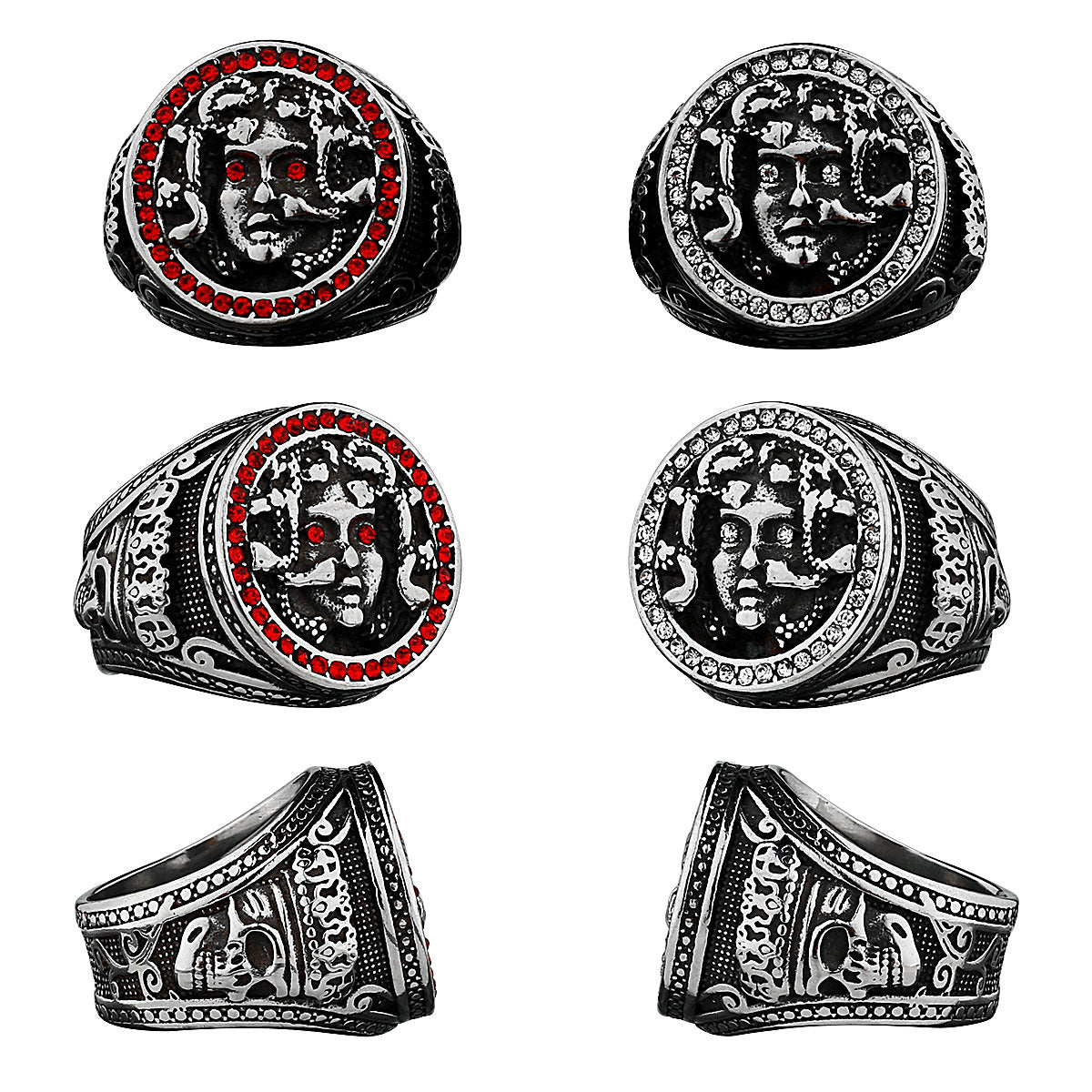 Retro Greek Mythology Snake Head Medusa Titanium Steel Ring