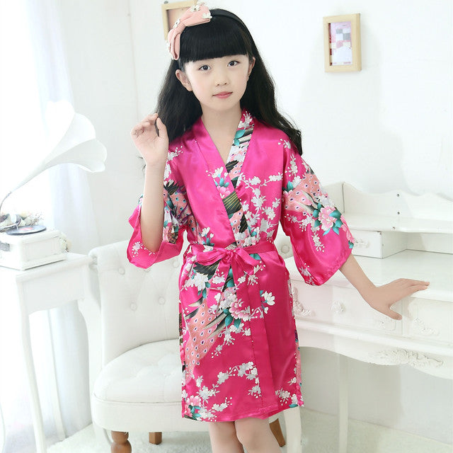 Silk Peacock Kimono Pajamas