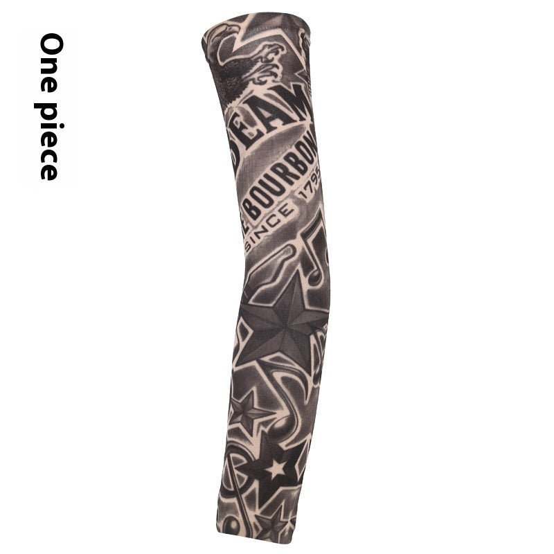 Flower Arm Tattoo Oversleeve Seamless Outdoor Riding Tattoo Sun Protection Oversleeve Cycling Tattoo Oversleeve