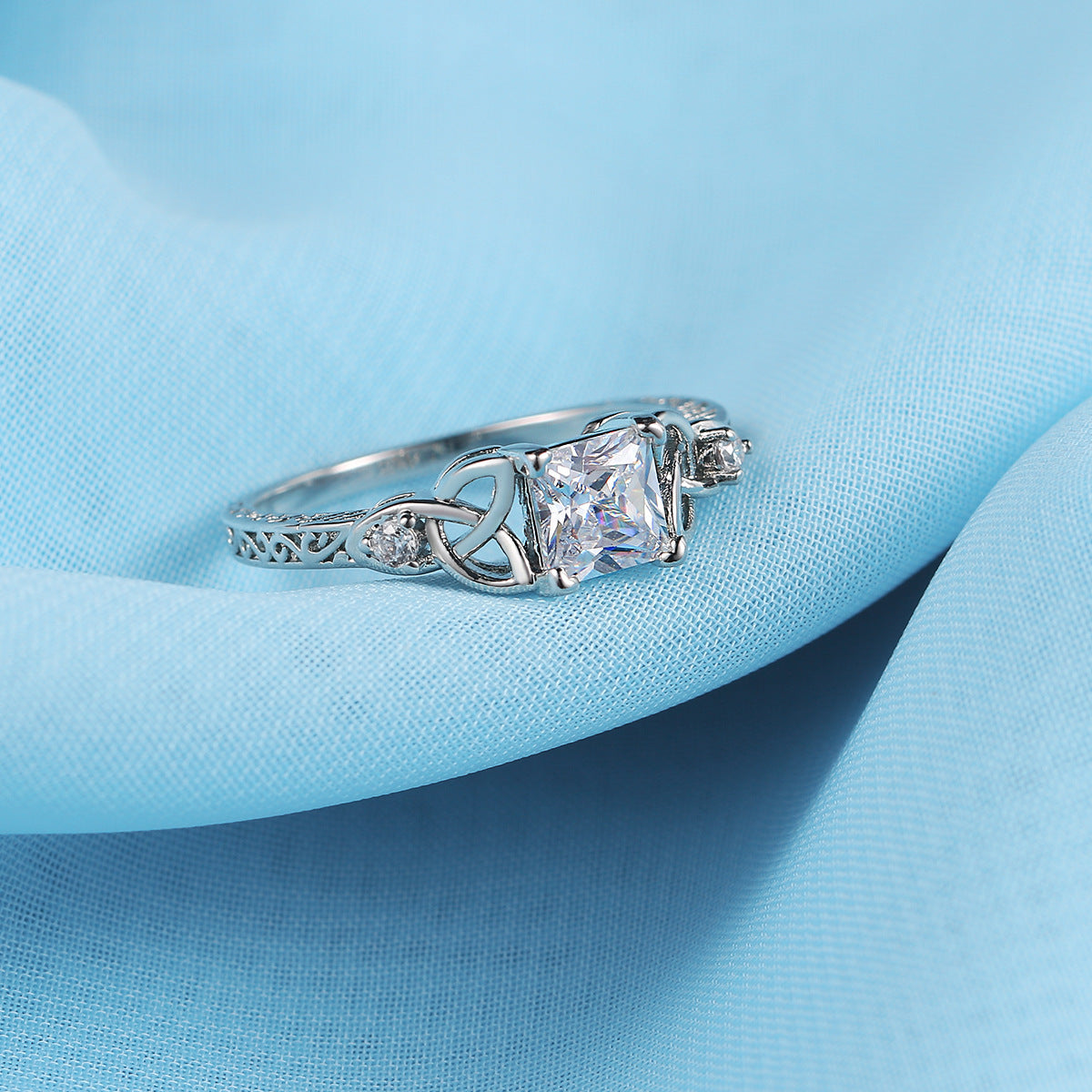 Zircon Micro-Plated White Gold Ring