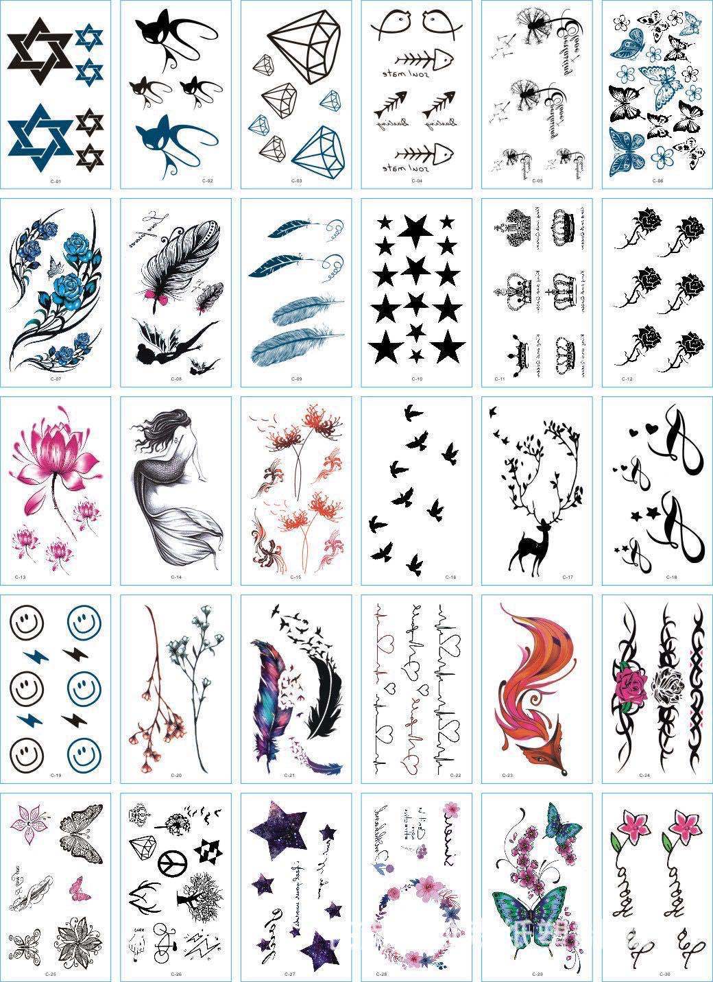 Fashion Flower Arm Stickers Tattoo Stickers