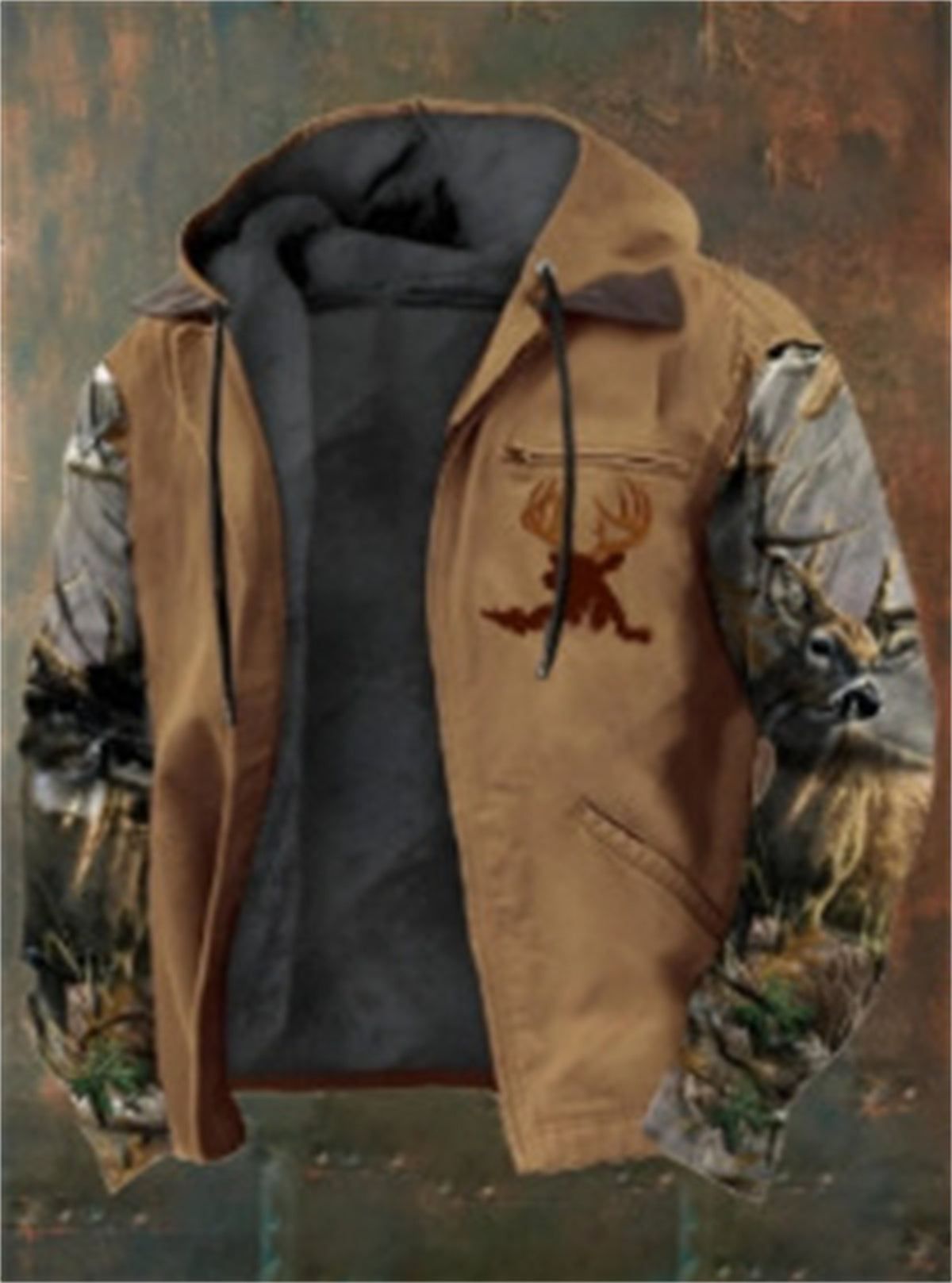 Fleece-Lined Thick Winter Clothes Winter Men's Thick Velvet Cotton-Padded Jacket with Pockets