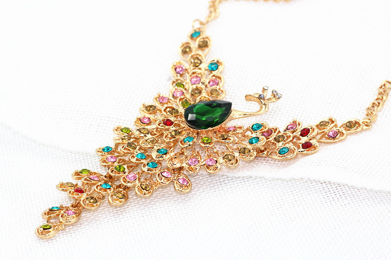 Peacock Full Diamond Vintage Necklace
