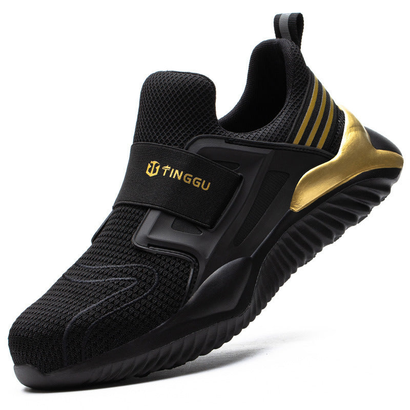 Men's Anti-Smashing And Anti-Piercing Steel Toe Wear-Resistant Work Shoes