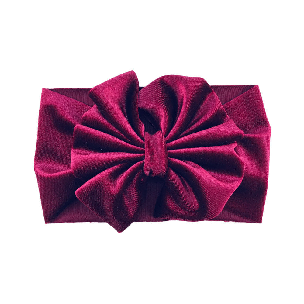 Headband Oversized Gold Velvet Bow