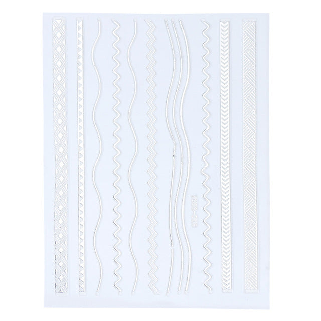 Evergreen Nail Line Stickers Geometric Pattern Nails