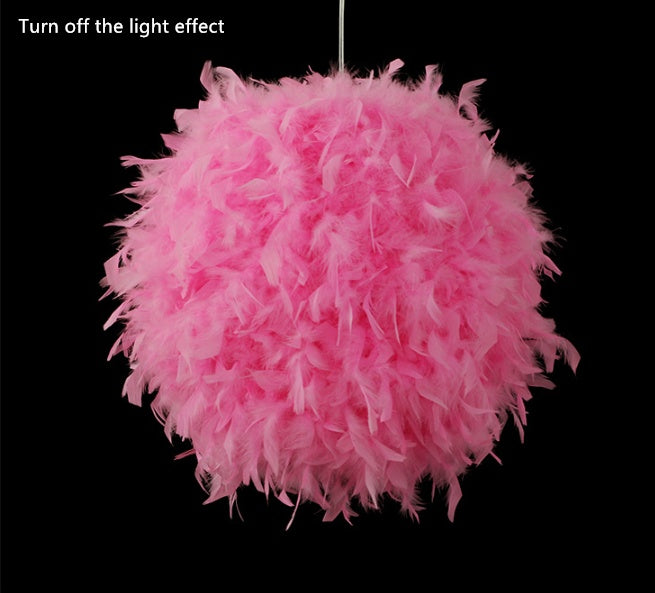 Round Feather Chandelier