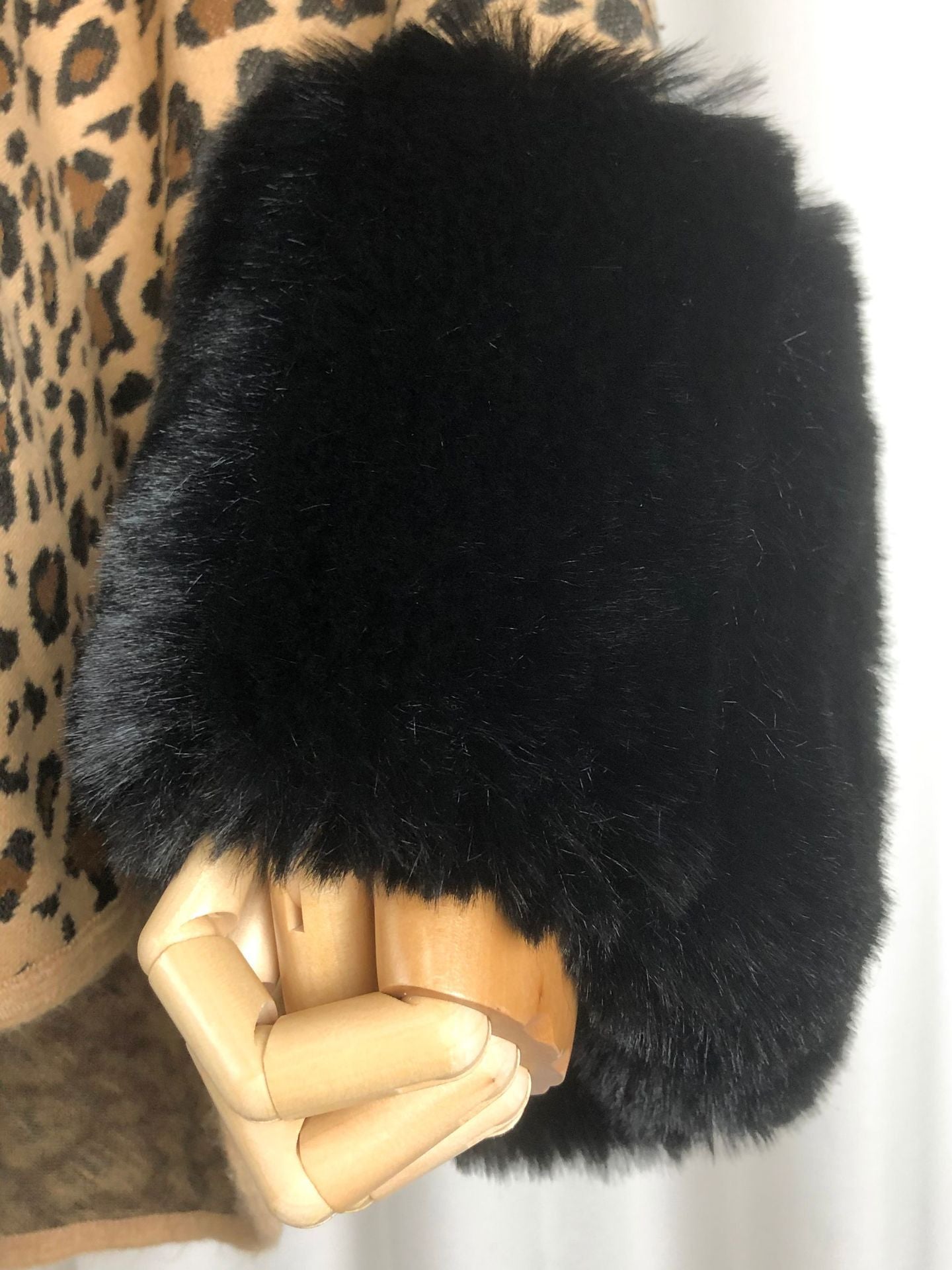 Women's Leopard Winter Imitate Rex Rabbit Fur Warm Thickened Cape Coat