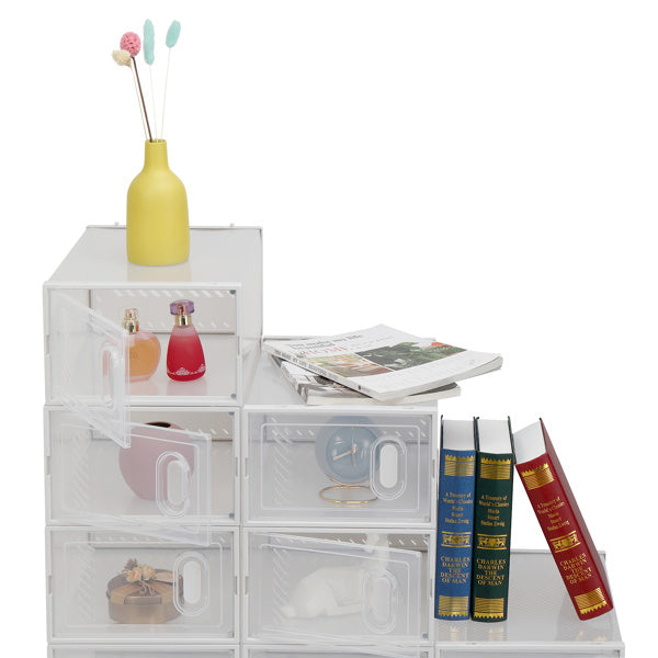 12pcs White Shoe Box Plastic