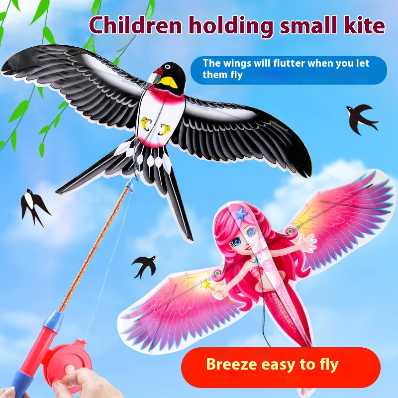 Kite Diy Material Package Handheld Fishing Rod Dynamic Kite Plastic Breeze Easy To Fly Small Kite