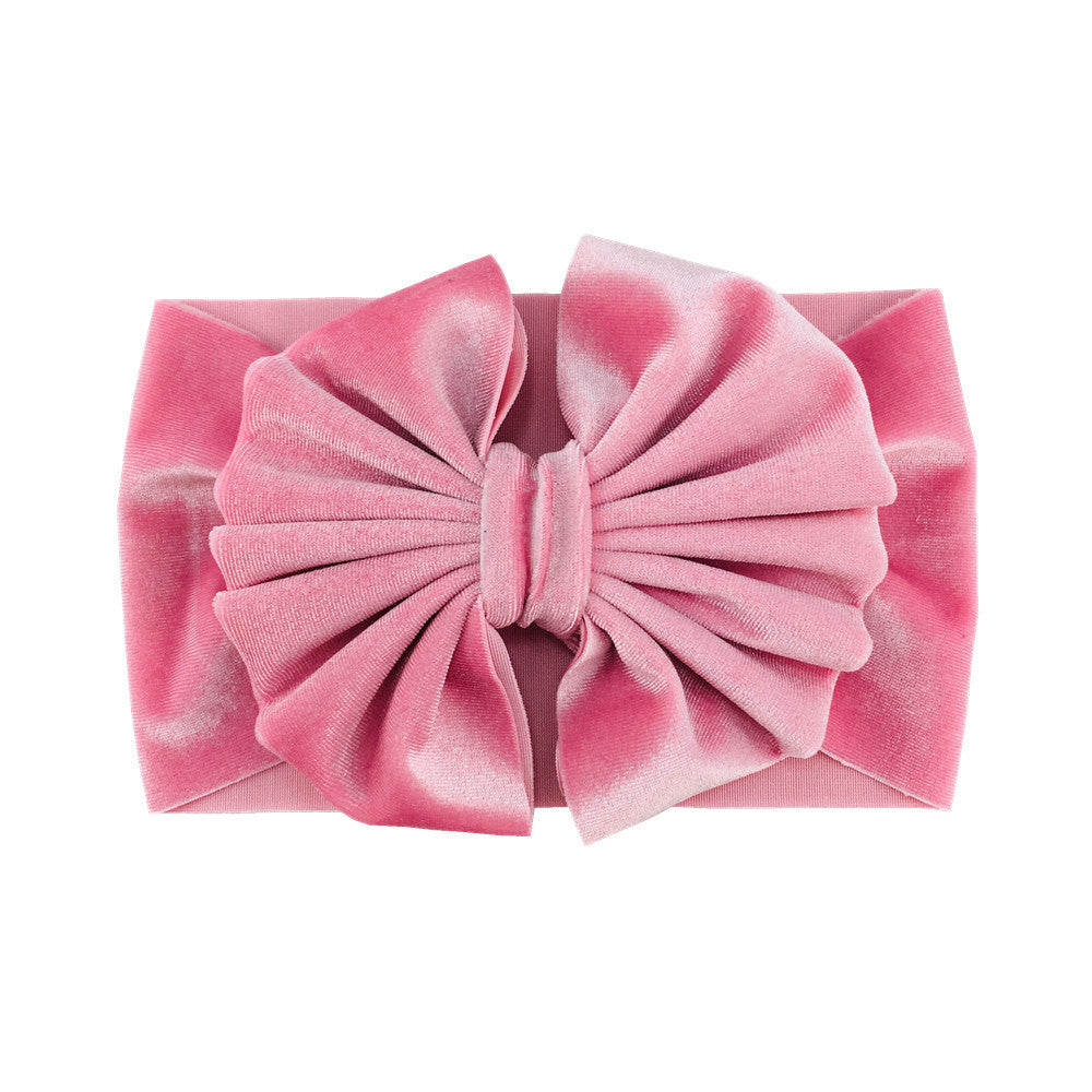 Headband Oversized Gold Velvet Bow