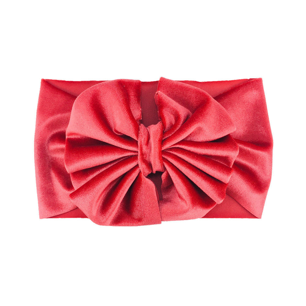 Headband Oversized Gold Velvet Bow
