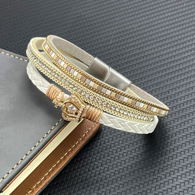 Fashion Female Bracelet Crown Leather