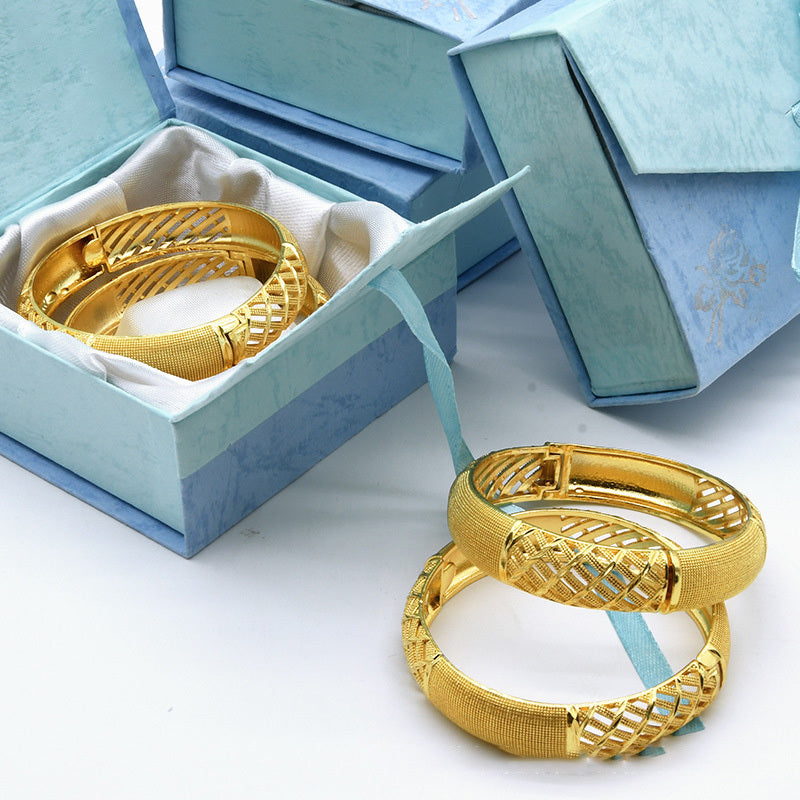 24K Gold Plated India Middle East Women's Sand Gold Bracelet