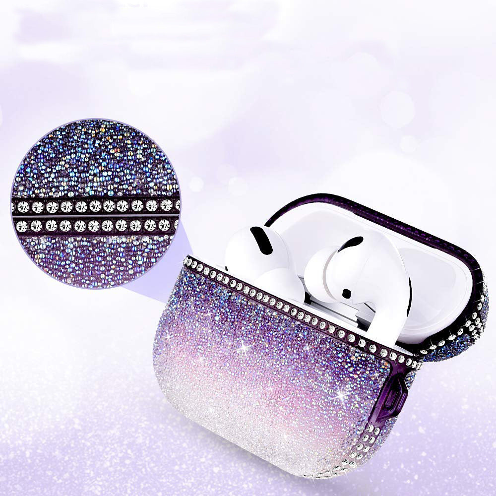 Tpu Soft Rubber Rhinestone-Encrusted Earphone Protective Cover